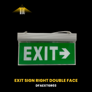 Exit Sign Right Double Face by Lit—Disruptive Solutions