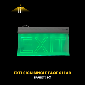 Exit Sign Single Face Clear by Lit—Disruptive Solutions